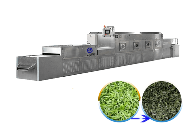 Microwave sterilization and drying machine for herb